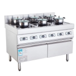 佳百年電磁六眼煲仔爐3.5kw*6 六頭煲仔爐  商用大功率電磁煲湯爐連下柜