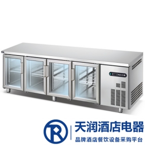 冰立方四門(mén)冷藏工作臺(tái)AWS2250L4G 風(fēng)冷吧臺(tái)冷藏展示柜 四門(mén)飲料展示柜 吧臺(tái)冷藏展示柜