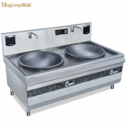 鼎龍雙頭大鍋炒電磁爐DLB-20KW*2-B2/380V/304不銹鋼電炒灶大鍋炒菜灶