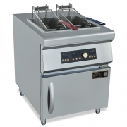 鼎龍升降式單缸雙篩電炸爐DLB-12KW- MGY/380V 明檔柜式電磁升 降單缸雙篩油炸爐