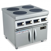鼎龍四頭電磁煲仔爐DLB-3.5KW*4-GR明檔款商用4頭煮食爐連柜